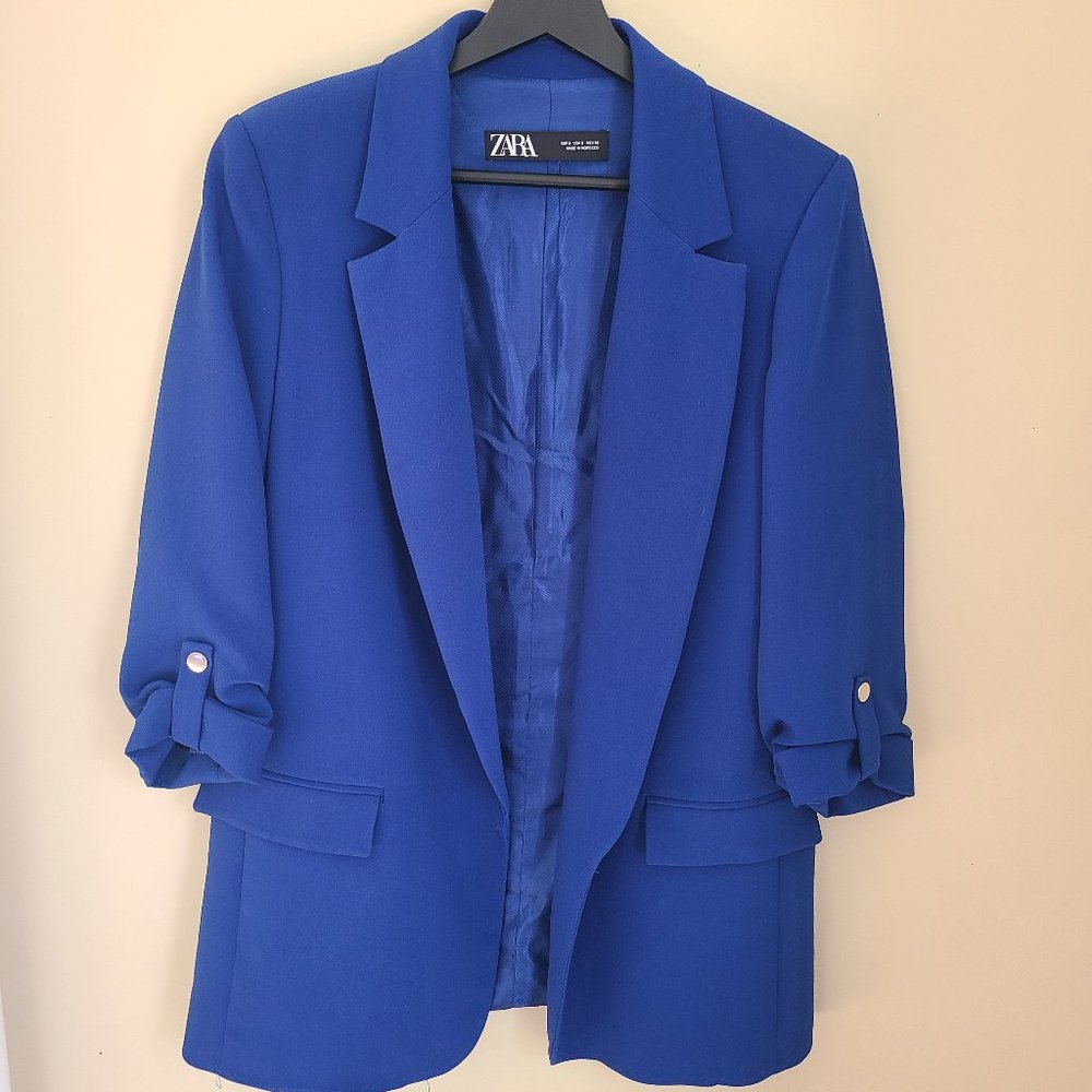 Zara royal blue blazer small New without tag